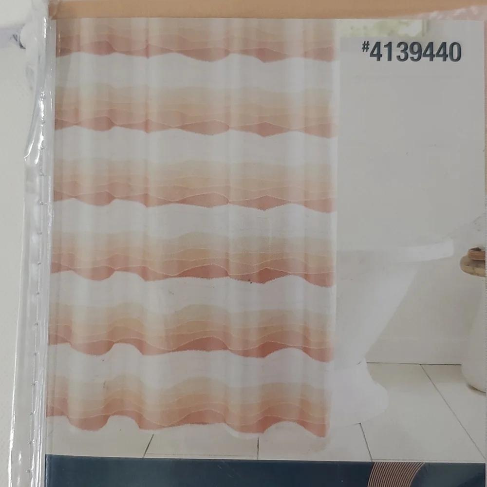 Origin 21 Fabric Shower Curtain Sunset Stripe mildew resistant 72 x 72